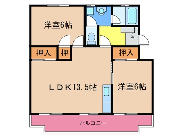 第２パ－プルハイムの物件間取画像